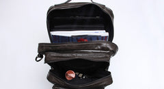 Cool Coffee Leather Mens Backpacks Large Large Travel Backpacks for Men