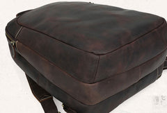 Cool Coffee Leather Mens Backpack Large Vintage Large Travel Backpack for Men