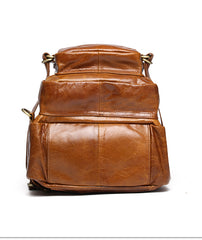 Cool Coffee Leather Mens Backpacks Large Large Travel Backpacks for Men