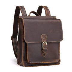 Cool Leather Mens Backpack Large Vintage Travel Bag for Men
