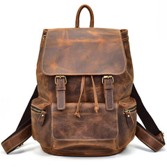Cool Leather Mens Backpack Large Vintage School Backpack Travel Backpack for Men