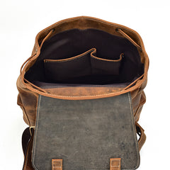 Cool Leather Mens Backpack Large Vintage School Backpack Travel Backpack for Men