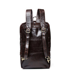 Cool Coffee Leather Mens Backpacks Large Large Travel Backpacks for Men