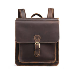 Cool Leather Mens Backpack Large Vintage Travel Bag for Men