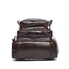 Cool Coffee Leather Mens Backpacks Large Large Travel Backpacks for Men