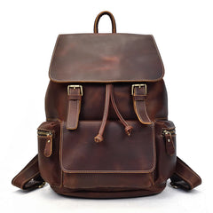 Cool Leather Mens Backpack Large Vintage School Backpack Travel Backpack for Men