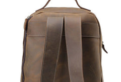 Cool Coffee Leather Mens Backpack Large Vintage Large Travel Backpack for Men