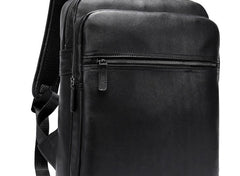 Cool Leather Black Mens Backpacks Vintage School Backpack Travel Backpack Bags for Men