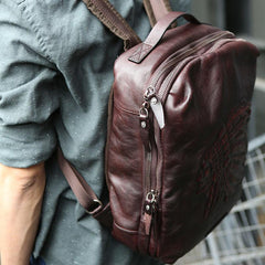 Cool Leather Mens Backpacks Travel Backpack School Backpacks for men