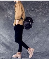 Cool Leather Mens Barrel Shoulder Bags Backpack Travel Bag for Men