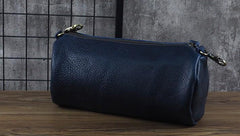 Cool Leather Mens Barrel Side Bag Bucket Shoulder Bag Messenger Bag for Men