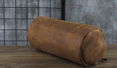 Cool Leather Mens Barrel Side Bag Bucket Shoulder Bag Messenger Bag for Men