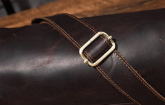 Cool Leather Mens Barrel Side Bag Bucket Shoulder Bag Messenger Bag for Men