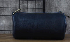 Cool Leather Mens Barrel Side Bag Bucket Shoulder Bag Messenger Bag for Men