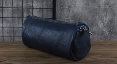 Cool Leather Mens Barrel Side Bag Bucket Shoulder Bag Messenger Bag for Men