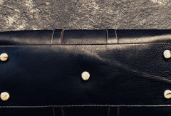 Cool Leather Mens Black Weekender Bag Travel Bag Duffle Bag for men