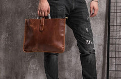 Cool Leather Mens Briefcase 13inch Laptop Bag Work Handbag Business Bags for Men