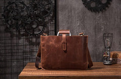 Cool Leather Mens Briefcase 13inch Laptop Bag Work Handbag Business Bags for Men