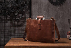 Cool Leather Mens Briefcase 13inch Laptop Bag Work Handbag Business Bags for Men
