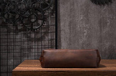 Cool Leather Mens Briefcase 14inch Laptop Bag Work Handbag Shoulder Bag Business Bag for Men