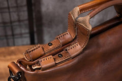 Cool Leather Mens Briefcase 14inch Laptop Bag Work Handbag Shoulder Bag Business Bag for Men