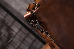 Cool Leather Mens Briefcase 14inch Laptop Bag Work Handbag Shoulder Bag Business Bag for Men