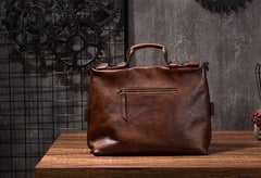 Cool Leather Mens Briefcase 14inch Laptop Bag Work Handbag Shoulder Bag Business Bag for Men