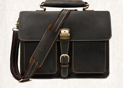Leather Mens Briefcase Business Briefcase Vintage Shoulder Bags Handbags for men