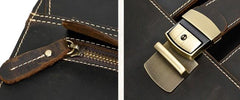 Leather Mens Briefcase Business Briefcase Vintage Shoulder Bags Handbags for men