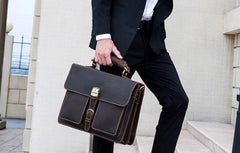 Leather Mens Briefcase Business Briefcase Vintage Shoulder Bags Handbags for men