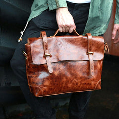 Cool Leather Mens Briefcase Messenger Bags Handbag Shoulder Bag for men