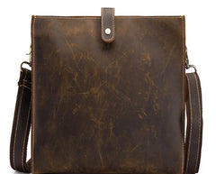 Cool Vintage Brown Leather Mens Messenger Bag Side Bag Work Bag Shoulder Bag for Men