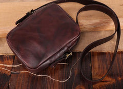 Cool Leather Mens Small Messenger Bag Small Shoulder Bag Crossbody Bags For Men