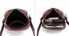 Cool Leather Mens Small Messenger Bag Small Shoulder Bag Crossbody Bags For Men