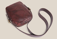 Cool Leather Mens Small Messenger Bag Small Shoulder Bag Crossbody Bags For Men