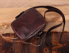 Cool Leather Mens Small Messenger Bag Small Shoulder Bag Crossbody Bags For Men