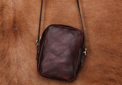 Cool Leather Mens Small Messenger Bag Small Shoulder Bag Crossbody Bags For Men