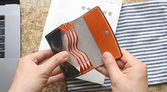 Cool Leather Mens Card Wallet Front Pocket Wallets Small Card Holders for Men
