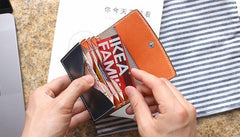 Cool Leather Mens Card Wallet Front Pocket Wallets Small Card Holders for Men