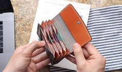 Cool Leather Mens Card Wallet Front Pocket Wallets Small Card Holders for Men