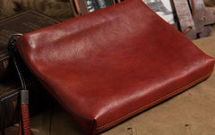 Leather Mens Clutch Wristlet Wallet Brown Zipper Clutch Wallet for Men