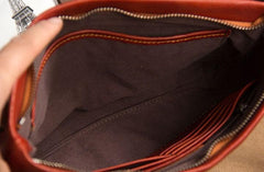 Leather Mens Clutch Wristlet Wallet Brown Zipper Clutch Wallet for Men