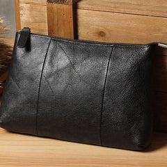 Cool Leather Mens Clutch Wallet Wristlet Wallet Vintage Zipper Clutch for Men