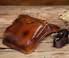Cool Leather Mens BELT BAG Drop Leg Bag Belt Pouch Waist Bag Shoulder Bags For Men
