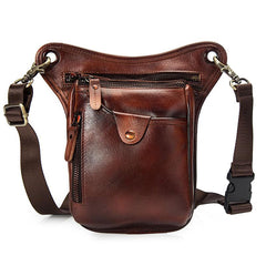 Cool Leather Mens BELT BAG Drop Leg Bag Belt Pouch Waist Bag Shoulder Bags For Men