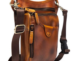 Cool Leather Mens BELT BAG Drop Leg Bag Belt Pouch Waist Bag Shoulder Bags For Men