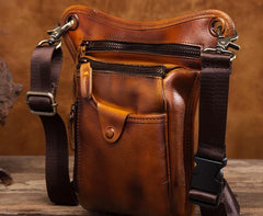 Cool Leather Mens BELT BAG Drop Leg Bag Belt Pouch Waist Bag Shoulder Bags For Men