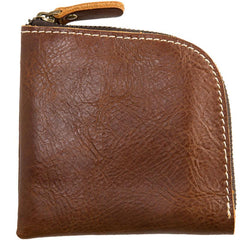 Cool Leather Mens Small Front Pocket Wallet Vintage billfold Wallets for Men