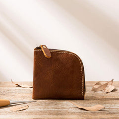 Cool Leather Mens Small Front Pocket Wallet Vintage billfold Wallets for Men