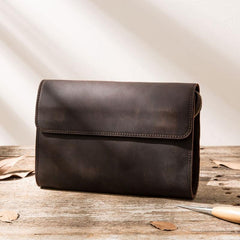 Cool Leather Mens Large Long Zipper Clutch Wallet Long Wallet for Men